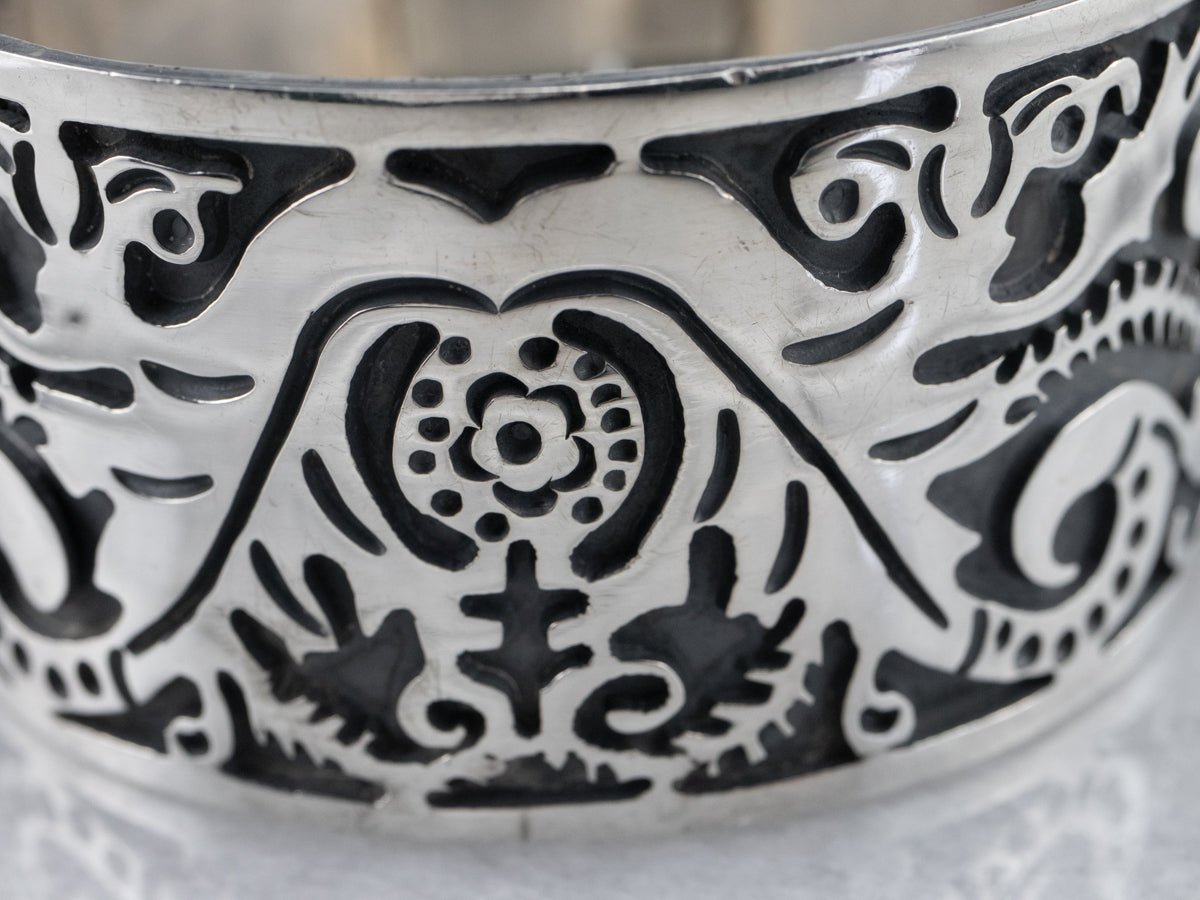 Mexican Sterling Silver Patterned Bracelet