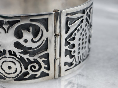 Mexican Sterling Silver Patterned Bracelet