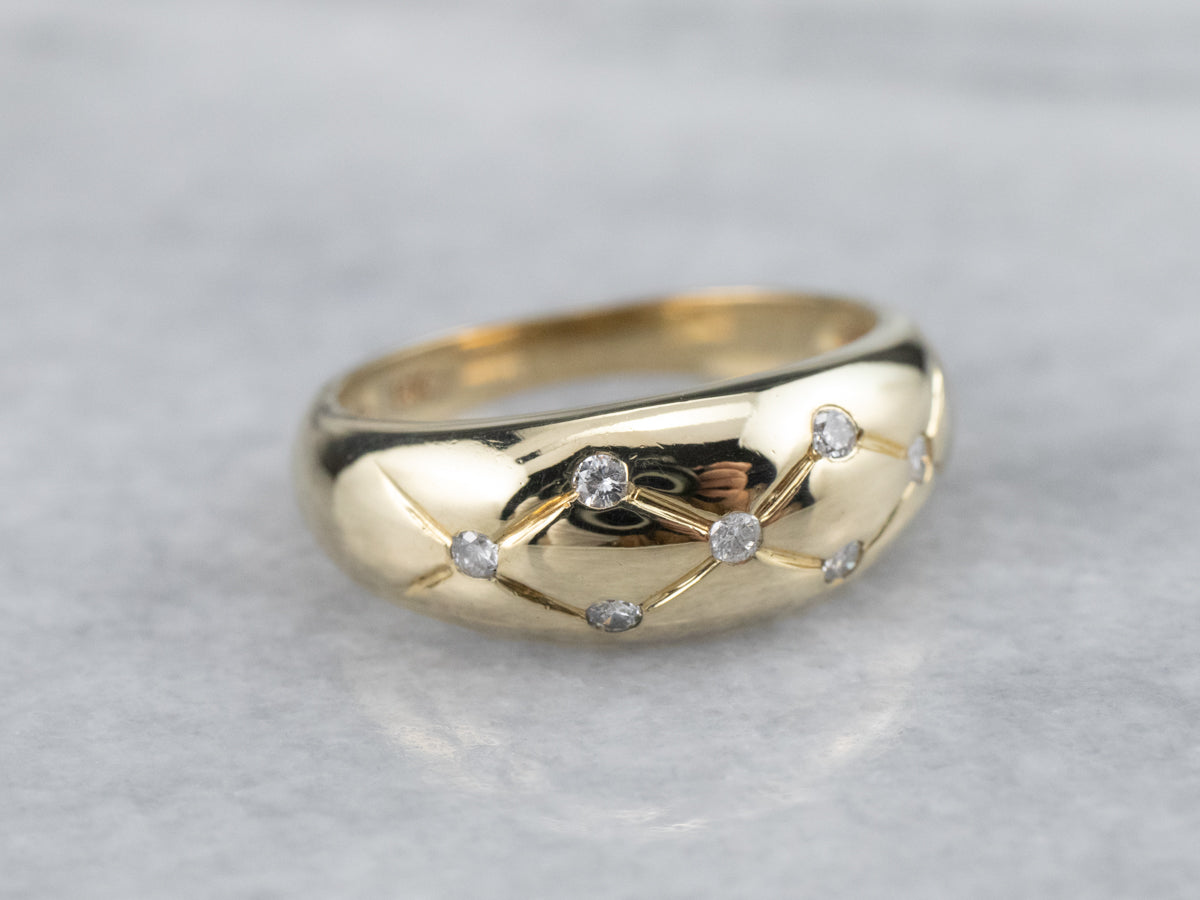 Vintage Gold Diamond Pattern Band