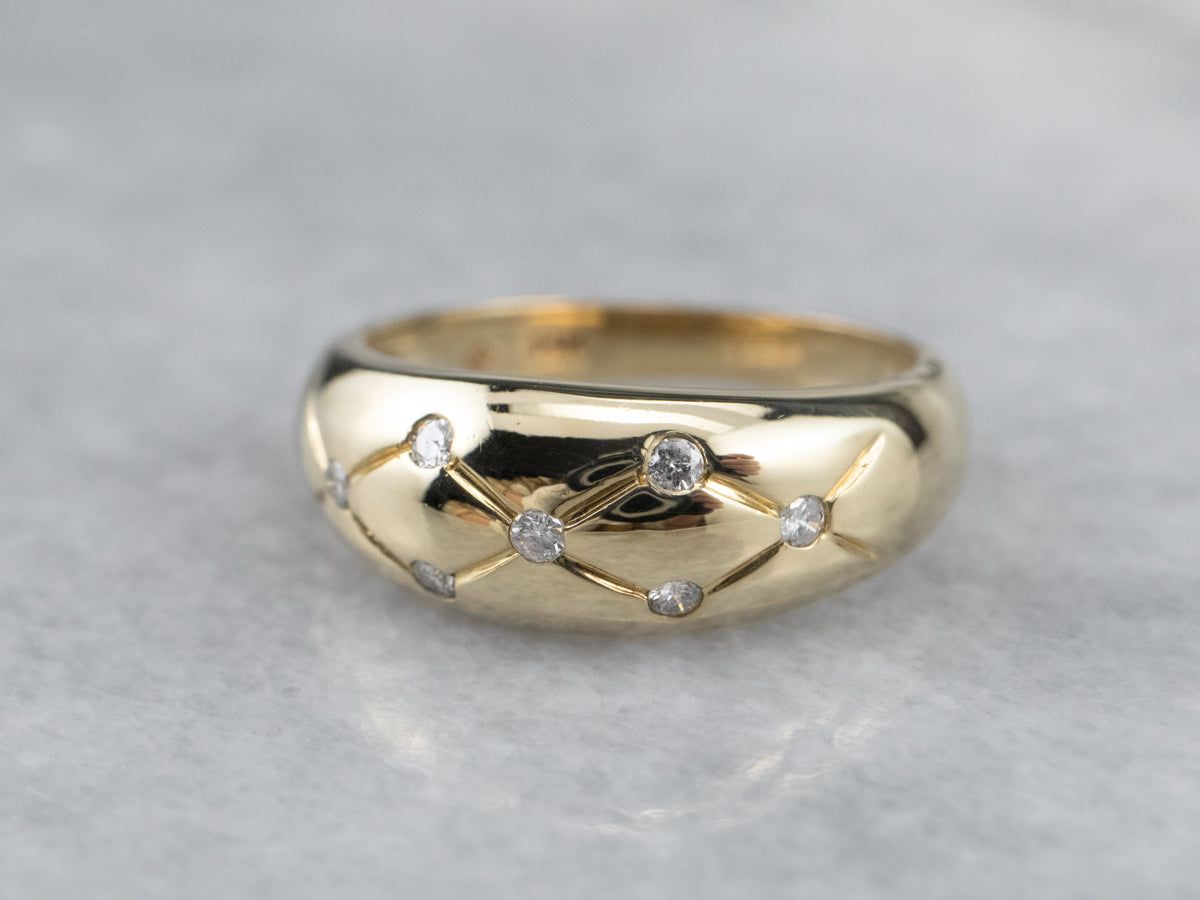 Vintage Gold Diamond Pattern Band