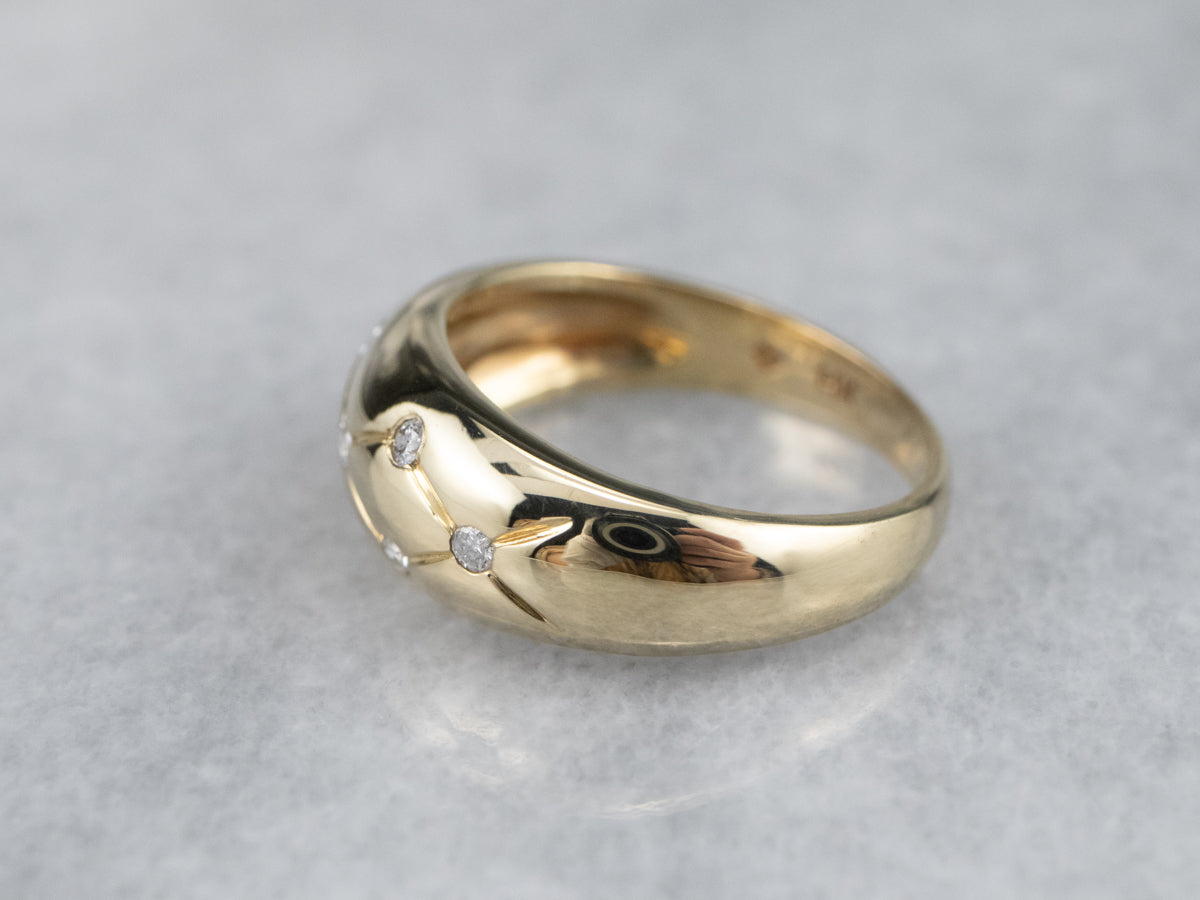 Vintage Gold Diamond Pattern Band