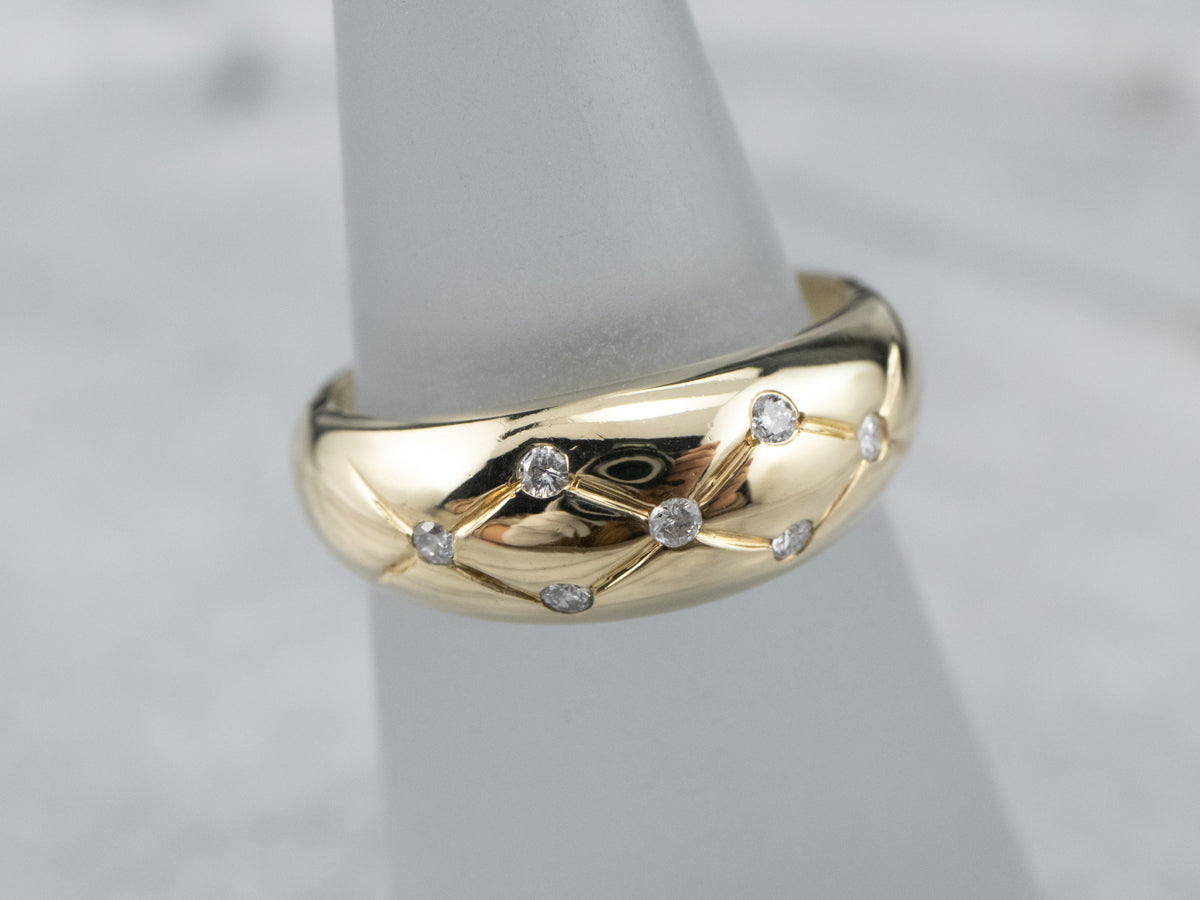 Vintage Gold Diamond Pattern Band