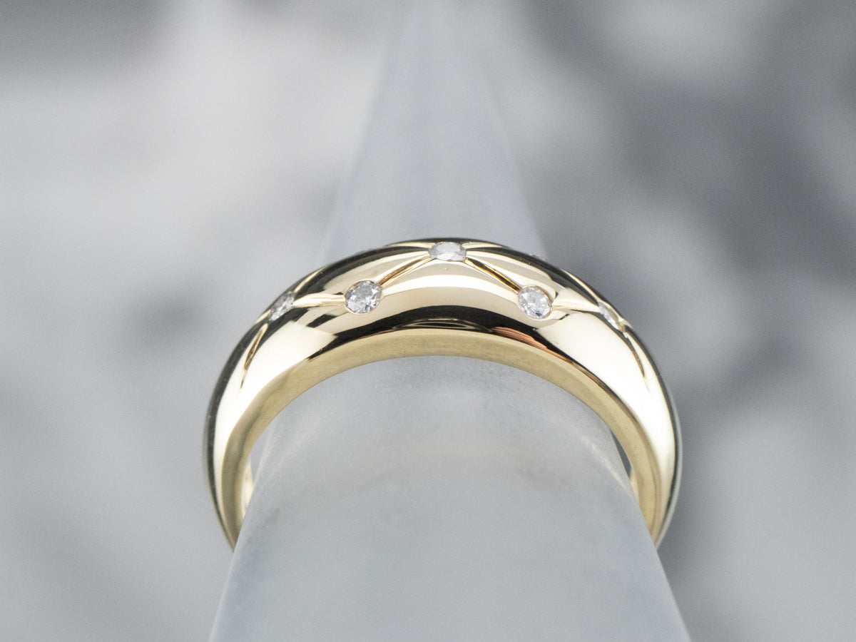 Vintage Gold Diamond Pattern Band