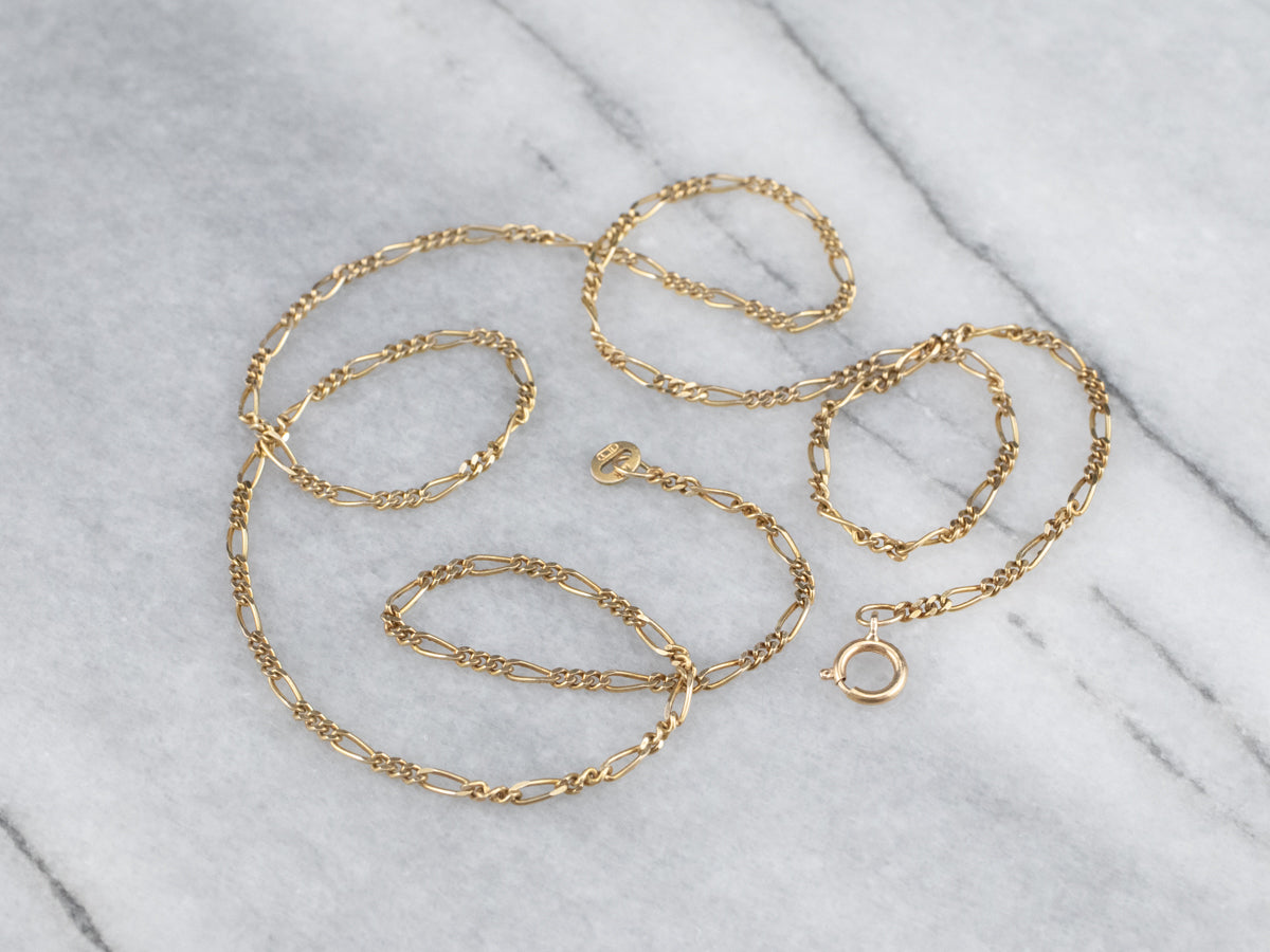 Yellow 14K Gold Figaro Chain