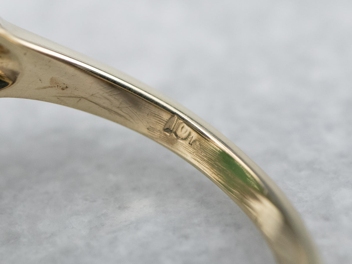 Vintage Carved Flower Jade Cocktail Ring