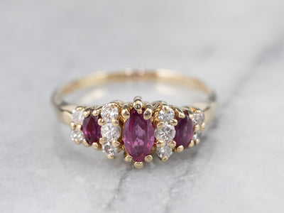 Marquise Ruby and Diamond Ring