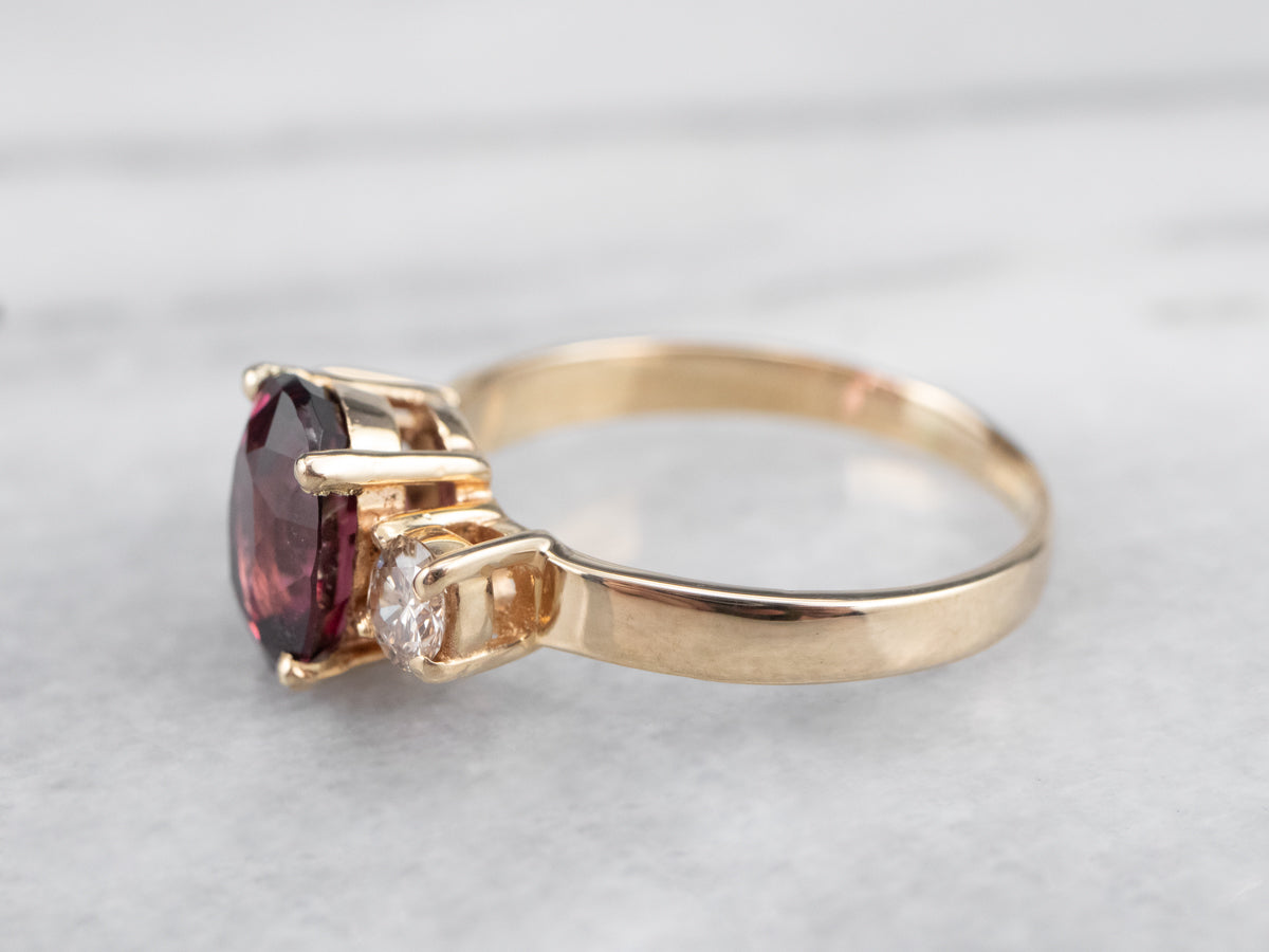 Rhodolite Garnet and Diamond Ring