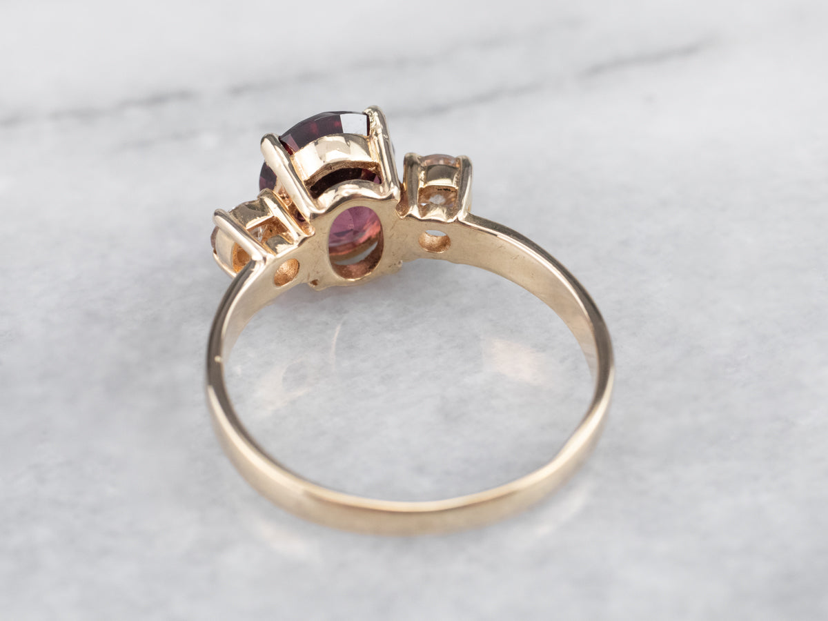Rhodolite Garnet and Diamond Ring