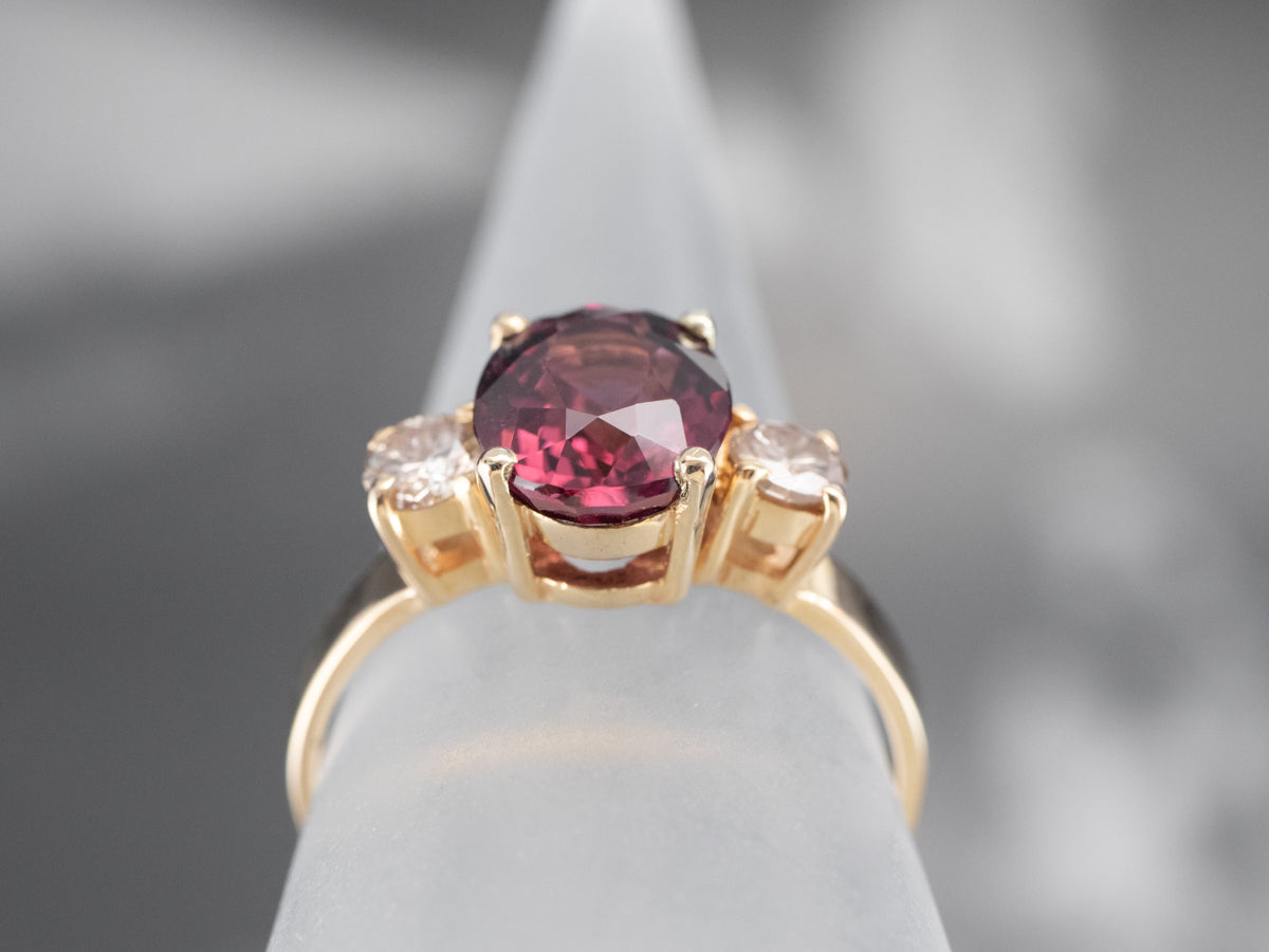 Rhodolite Garnet and Diamond Ring