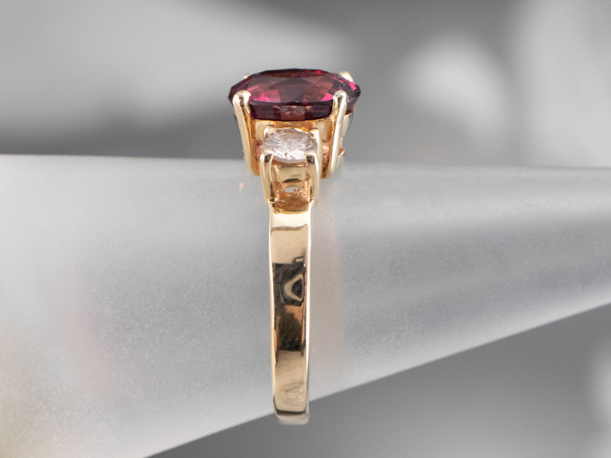 Rhodolite Garnet and Diamond Ring