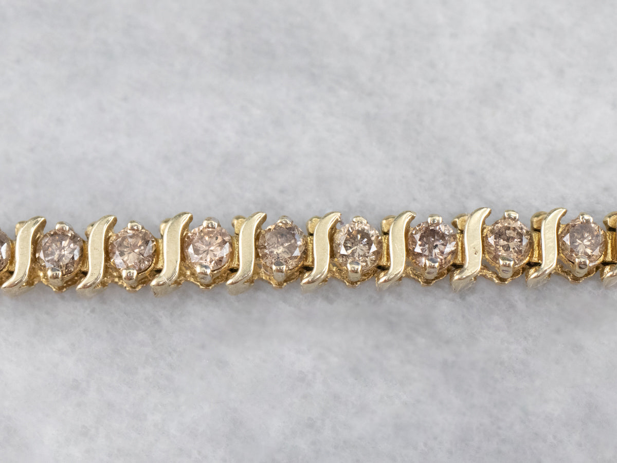 Champagne diamond tennis bracelets Clearance
