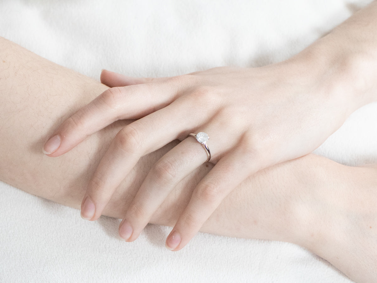 Classic Diamond Solitaire Engagement Ring in White Gold