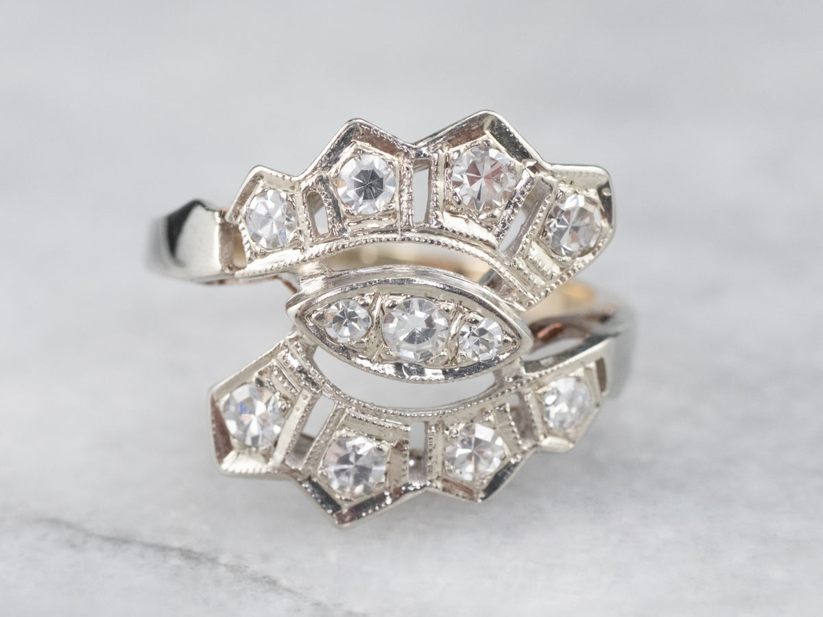 Retro Era Diamond Bypass Ring