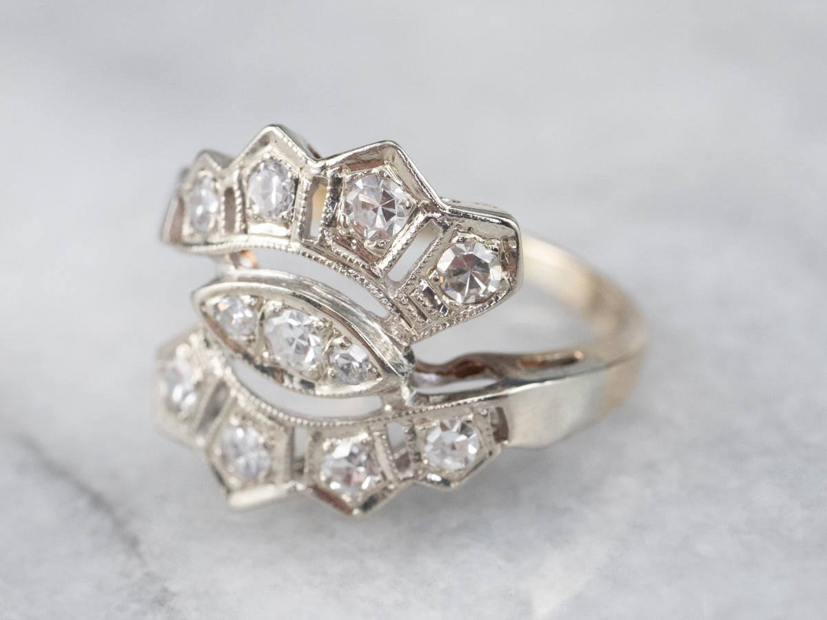 Retro Era Diamond Bypass Ring