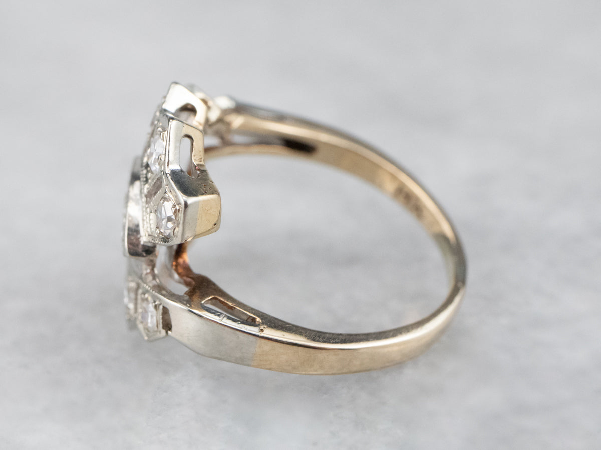 Retro Era Diamond Bypass Ring