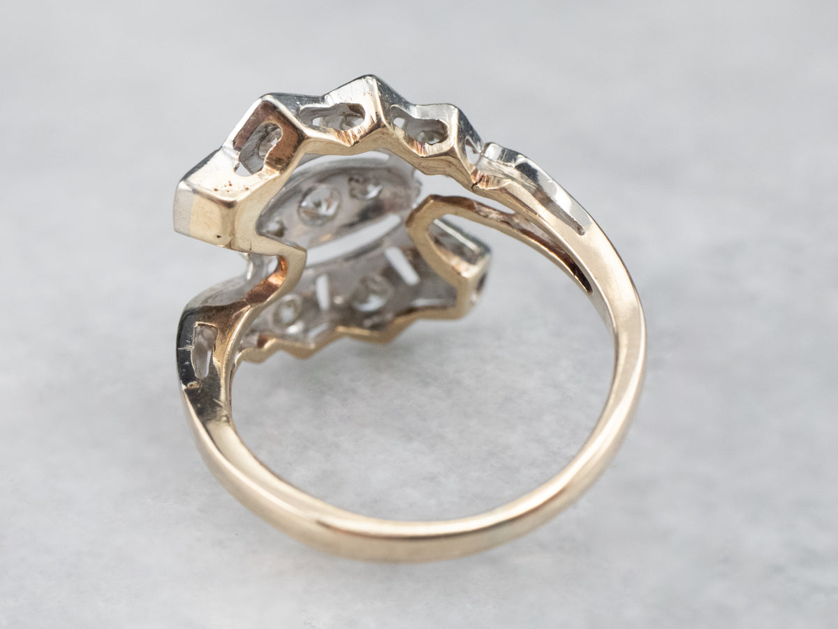 Retro Era Diamond Bypass Ring