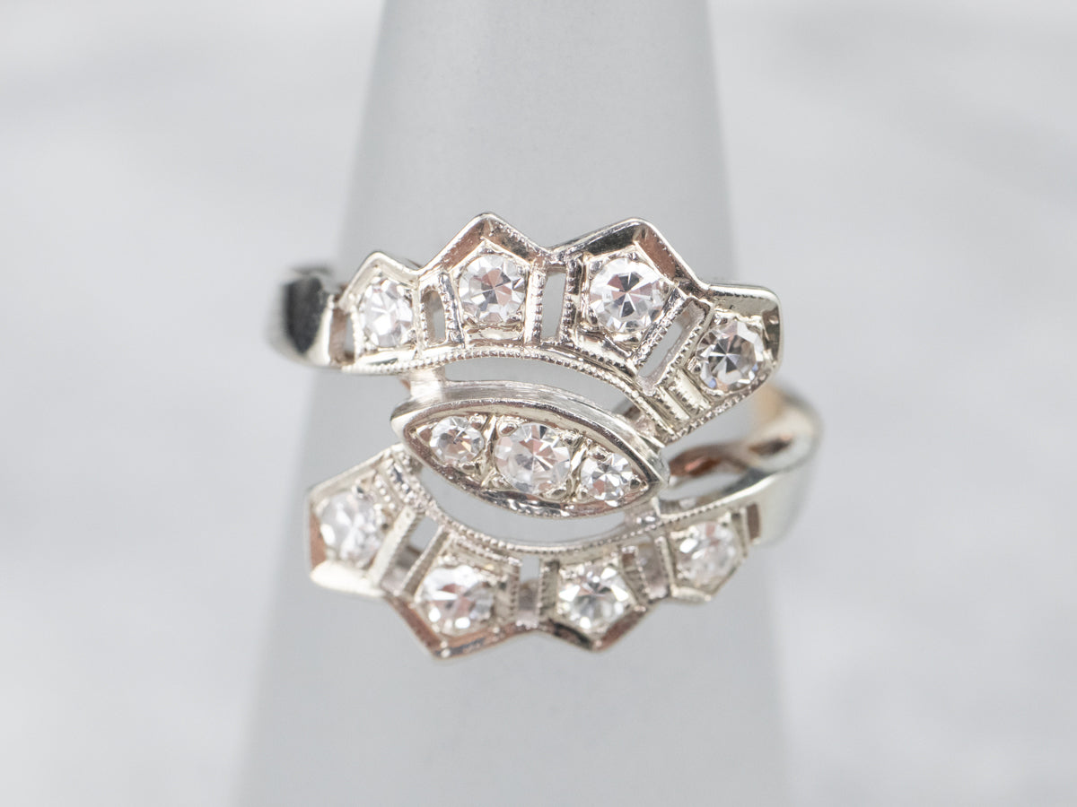 Retro Era Diamond Bypass Ring