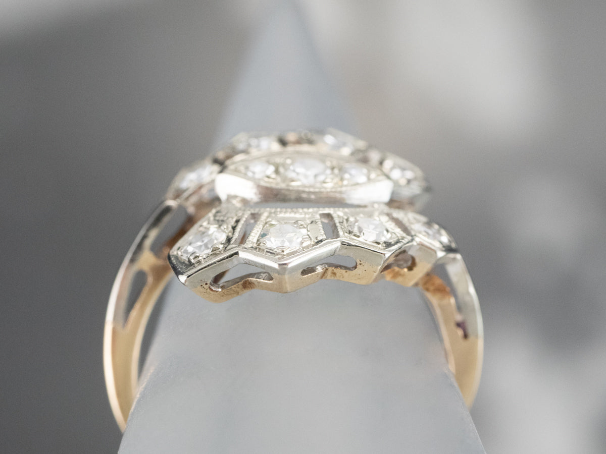 Retro Era Diamond Bypass Ring
