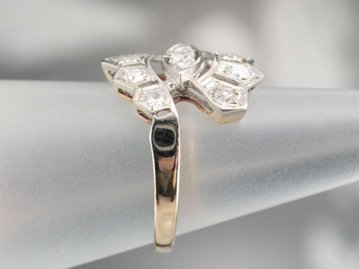 Retro Era Diamond Bypass Ring