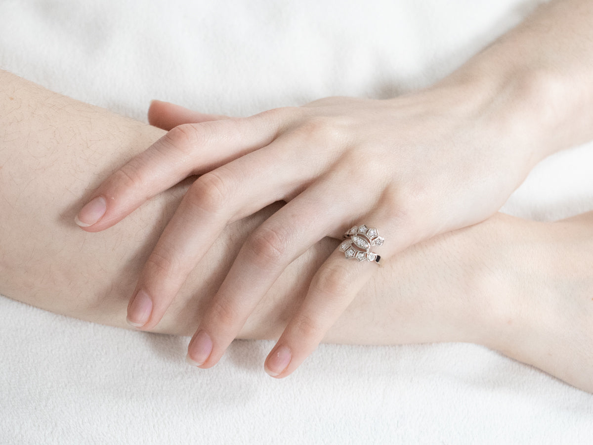 Retro Era Diamond Bypass Ring