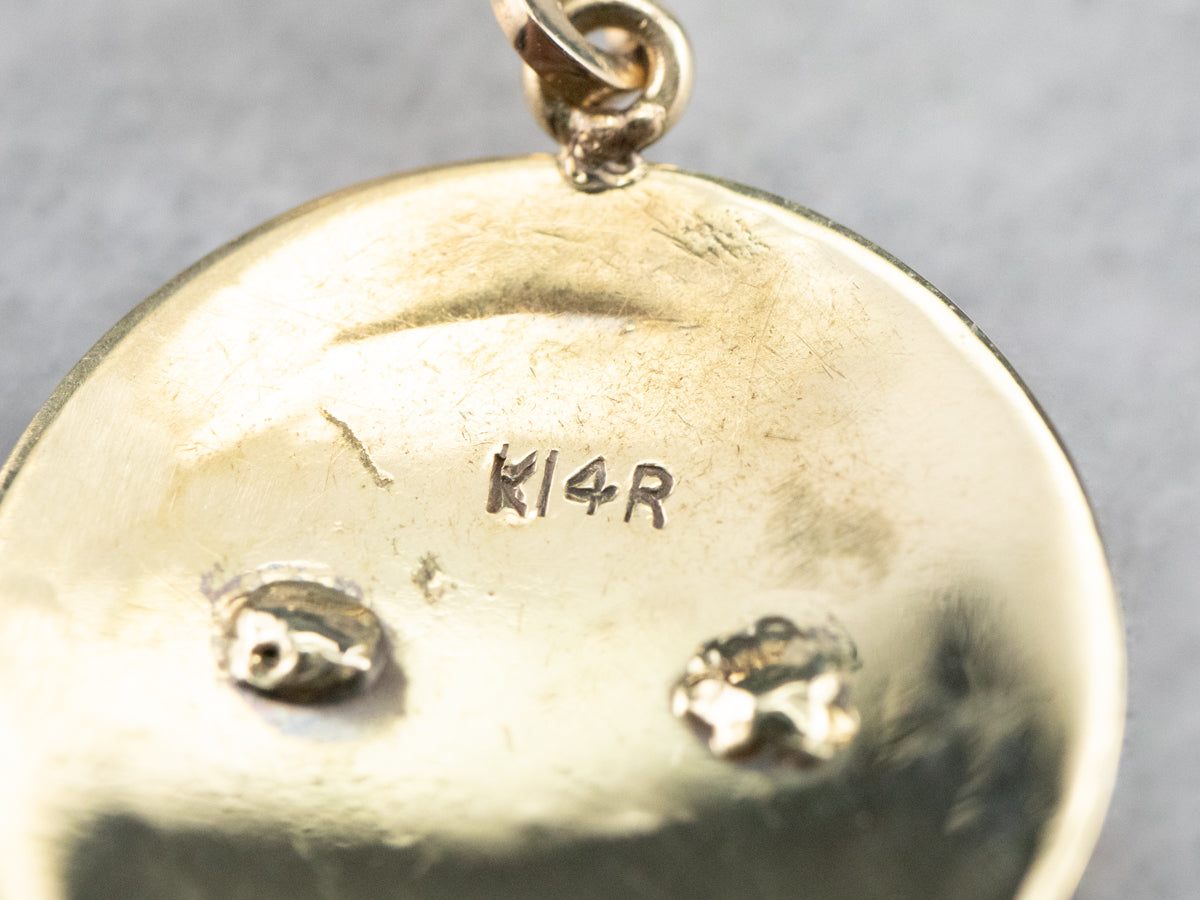 Enamel and Gold Cufflink Drop Earrings