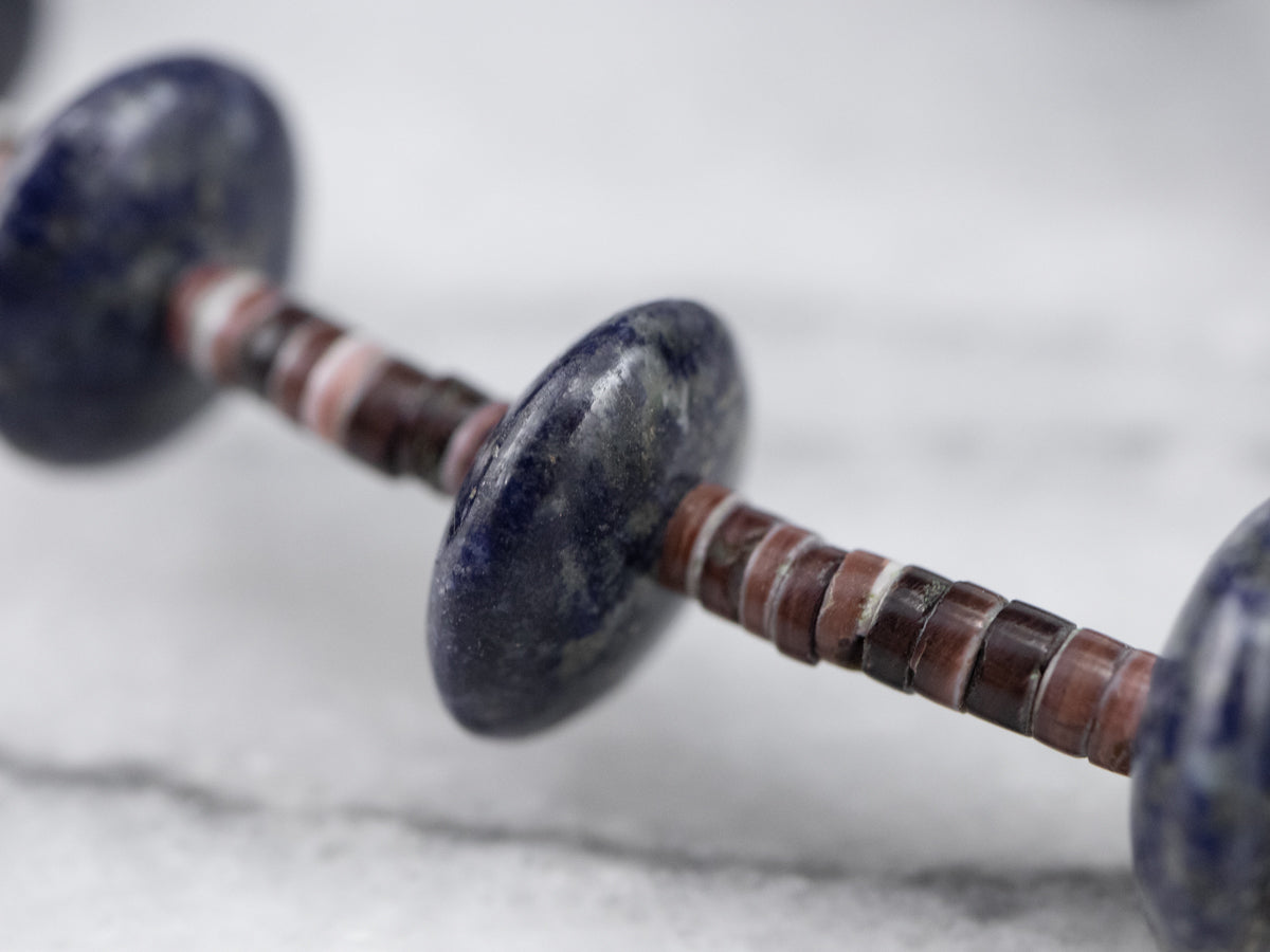 Lapis and Heishi Shell Beaded Necklace