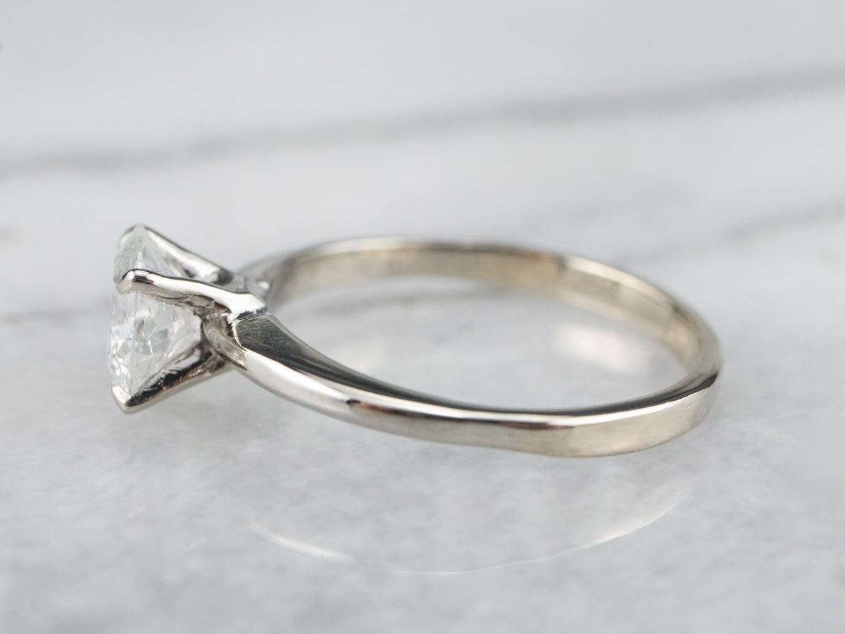 Classic Diamond Solitaire Engagement Ring in White Gold