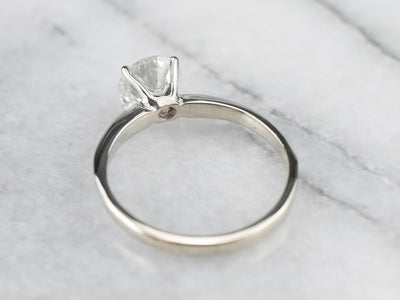 Classic Diamond Solitaire Engagement Ring in White Gold
