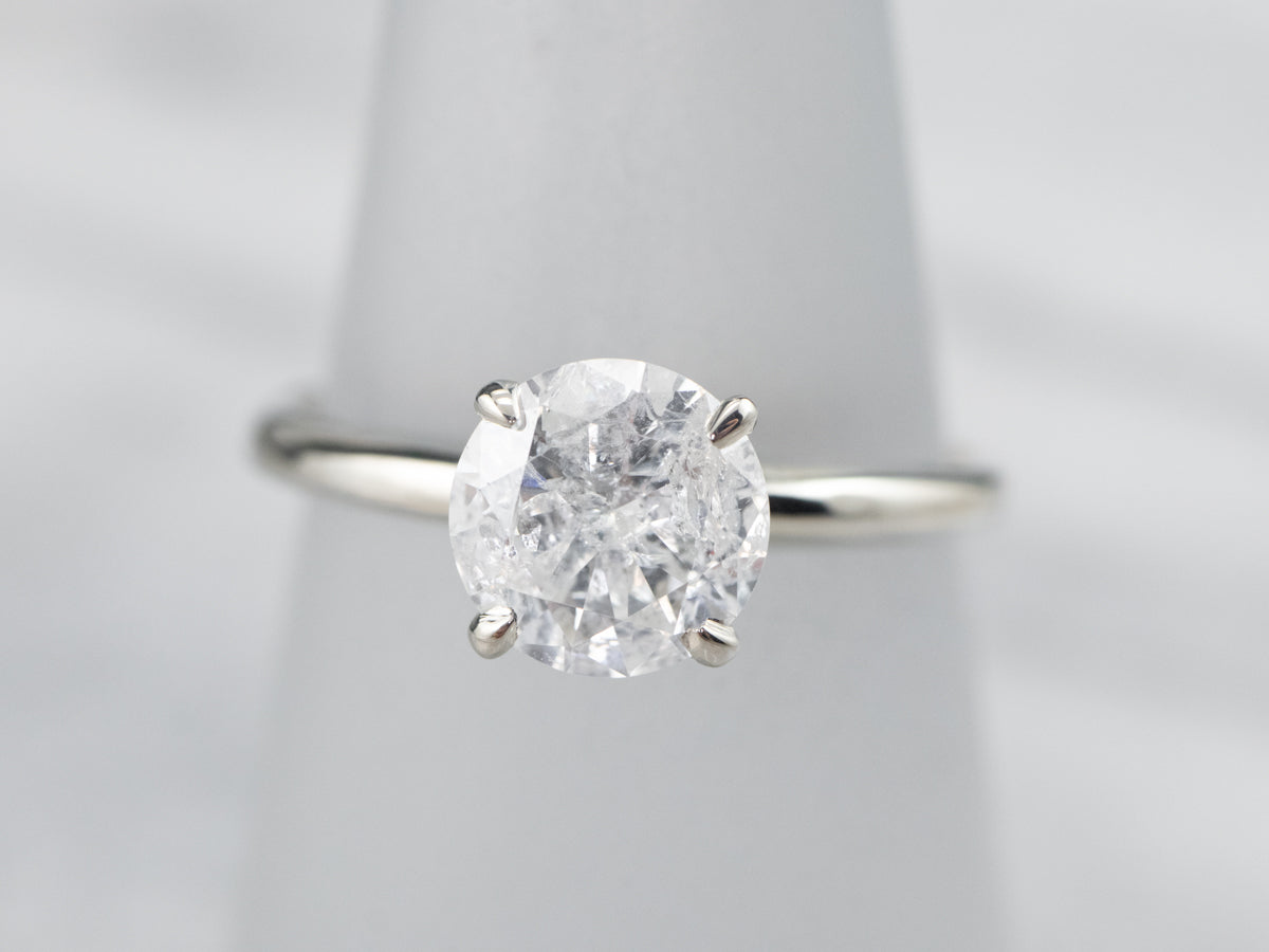 Classic Diamond Solitaire Engagement Ring in White Gold