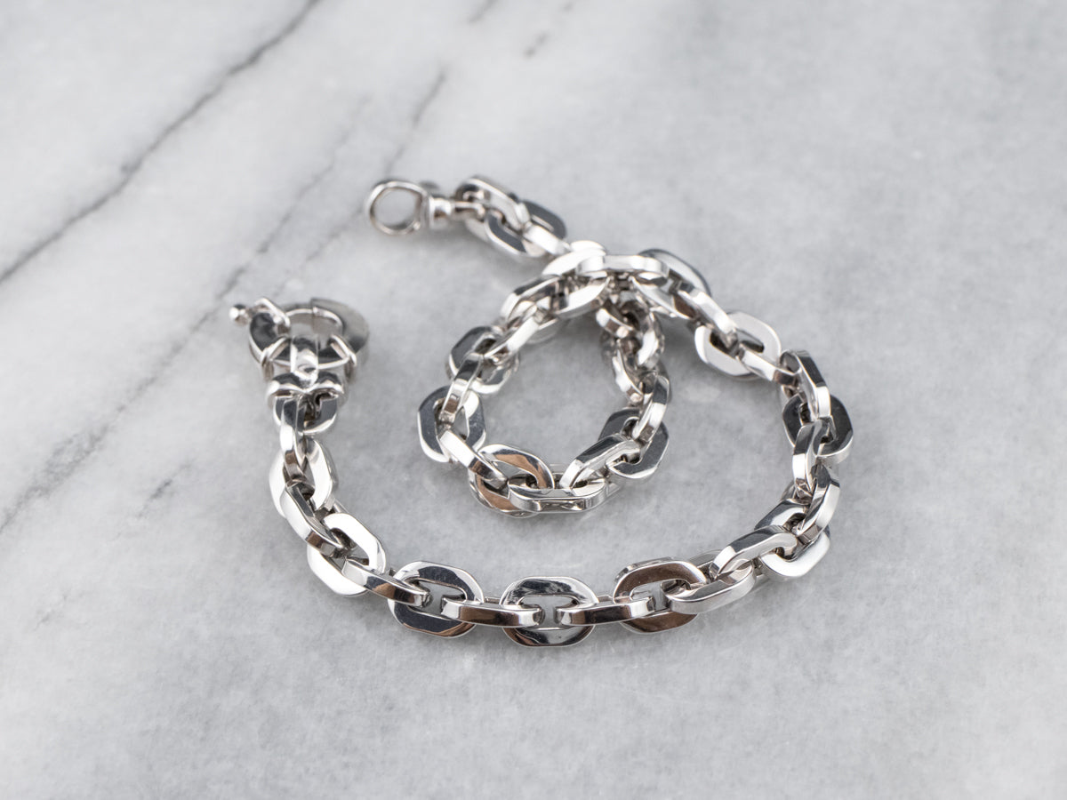 White Gold Chain Link Bracelet