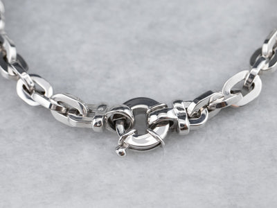White Gold Chain Link Bracelet