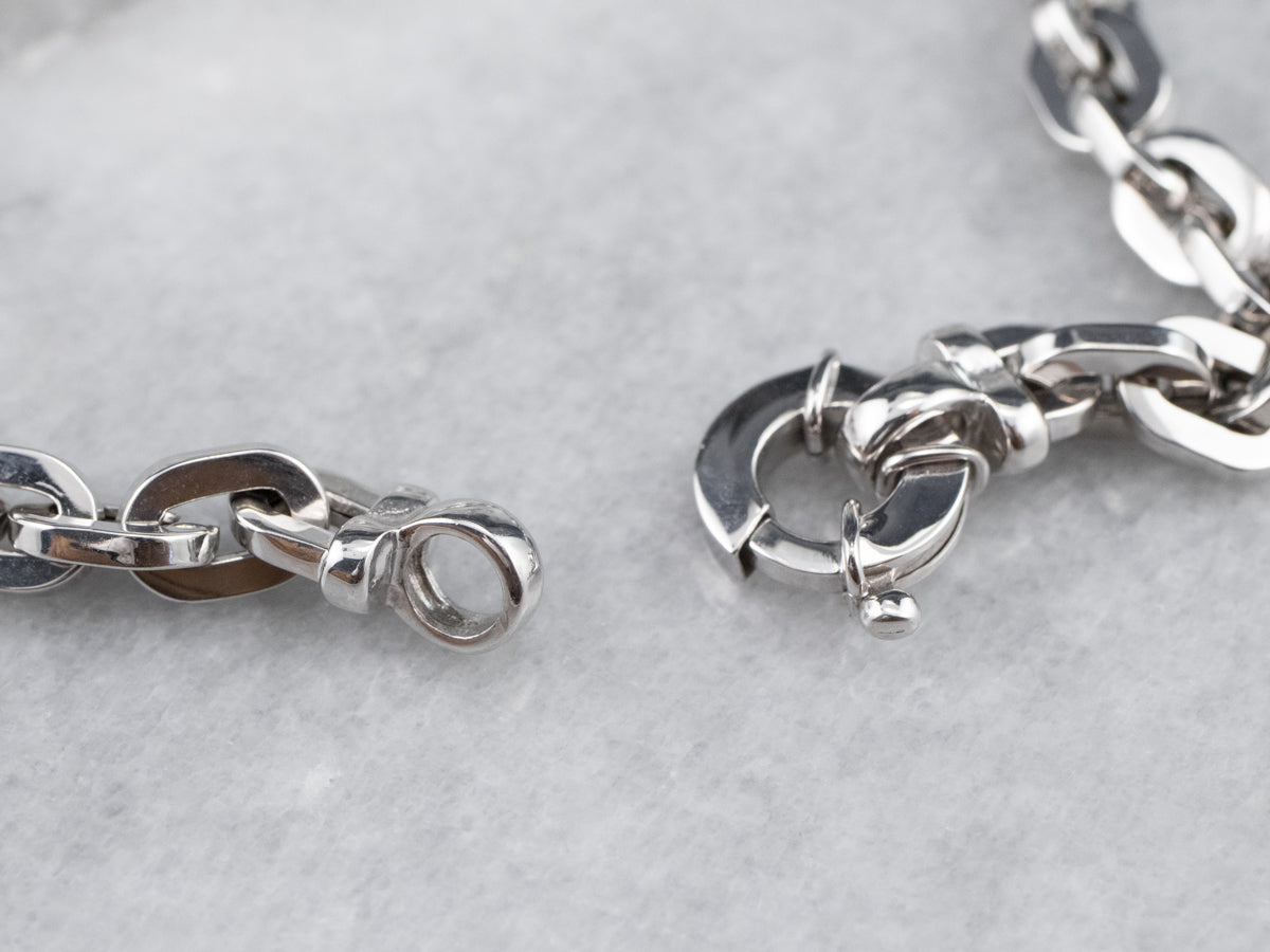 White Gold Chain Link Bracelet
