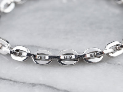 White Gold Chain Link Bracelet