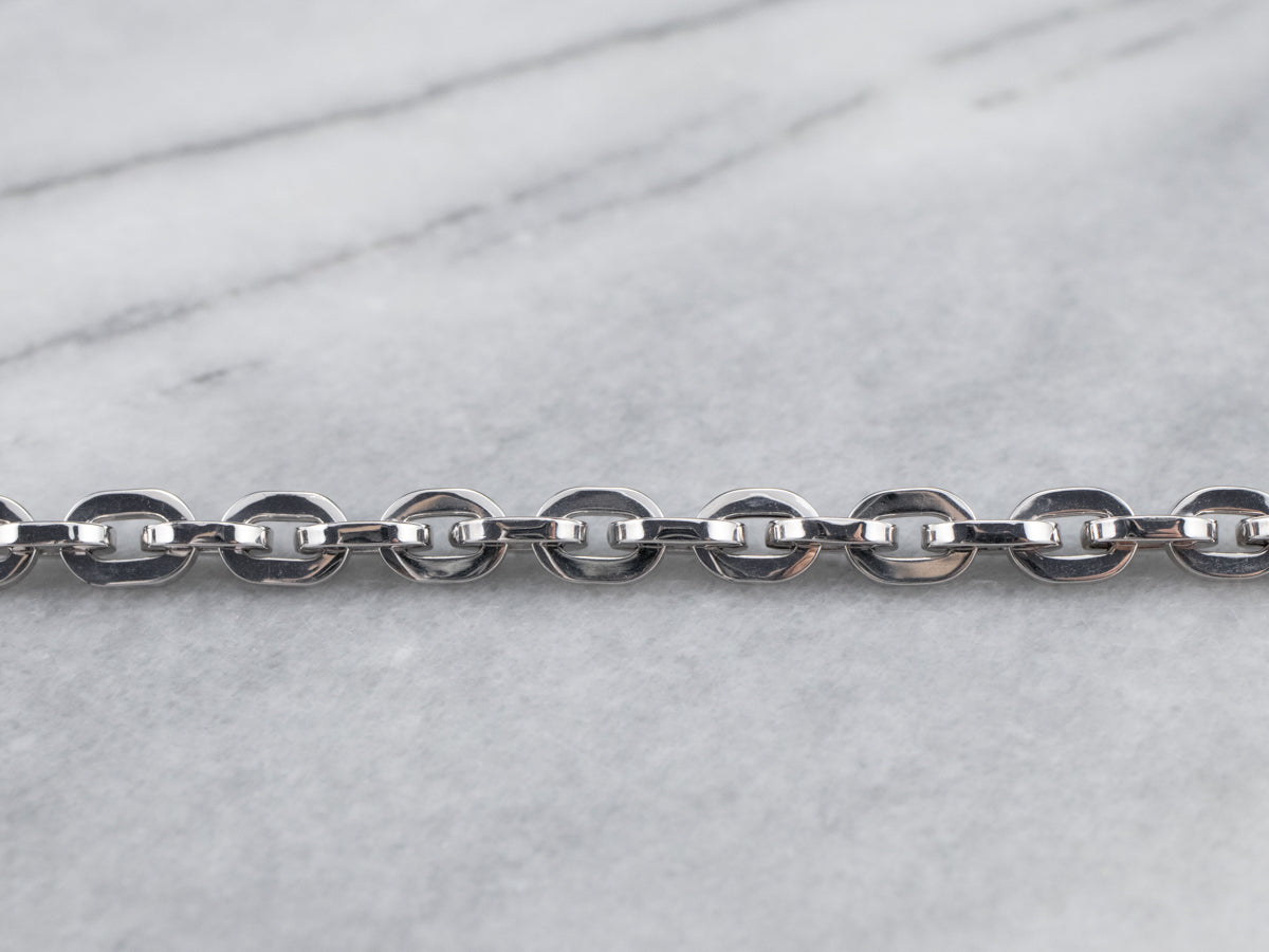 White Gold Chain Link Bracelet