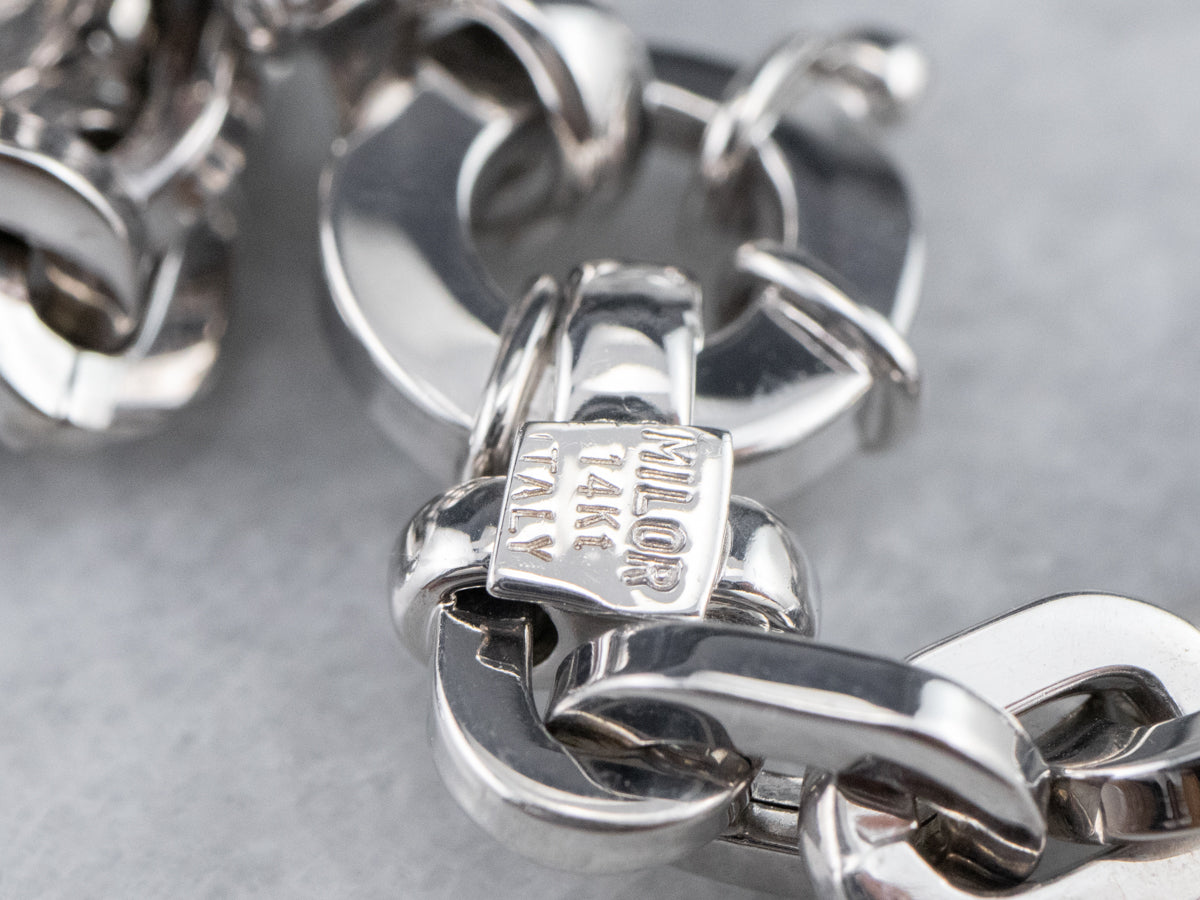 White Gold Chain Link Bracelet