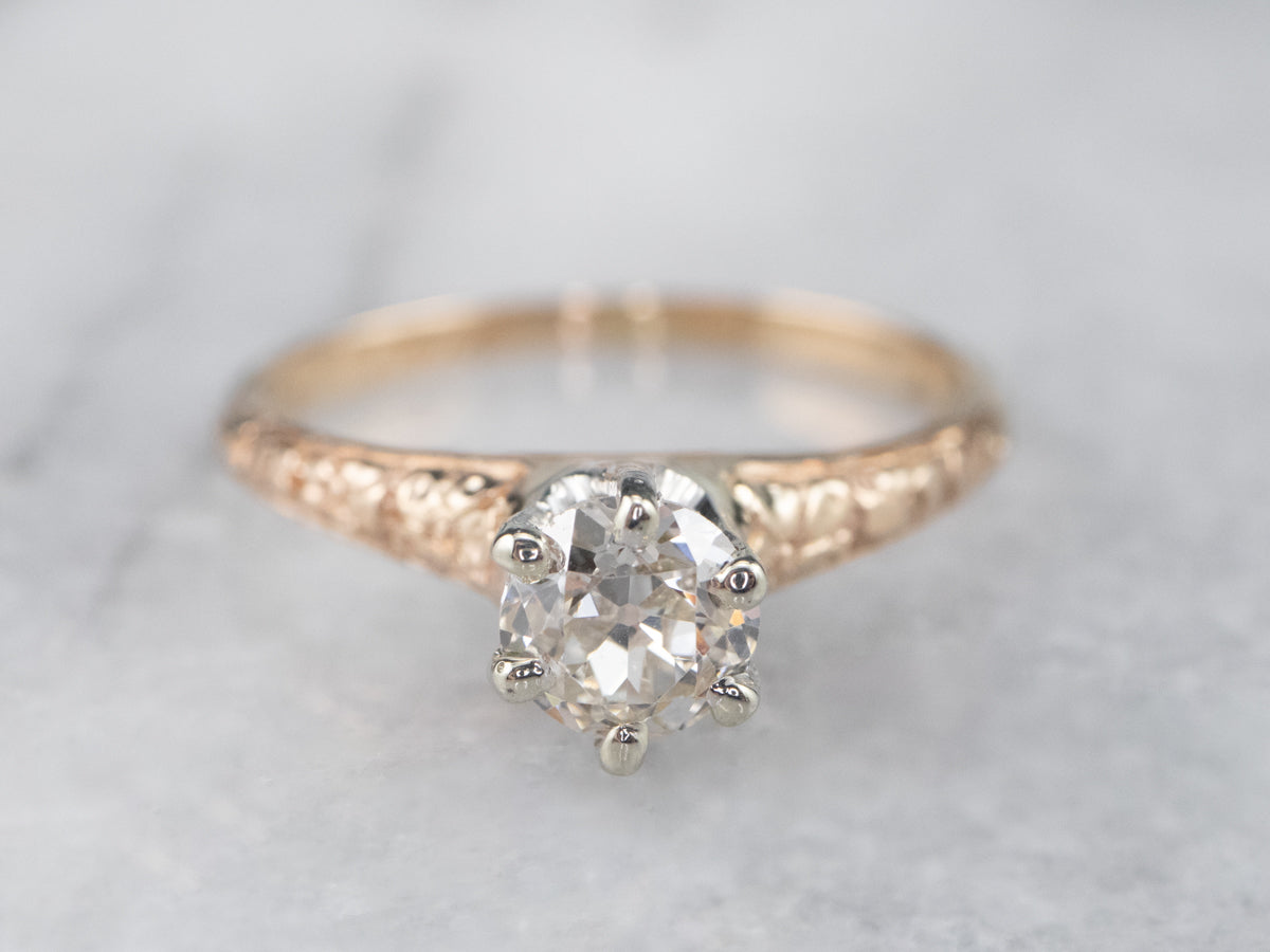 Antique European Cut Diamond Solitaire Ring