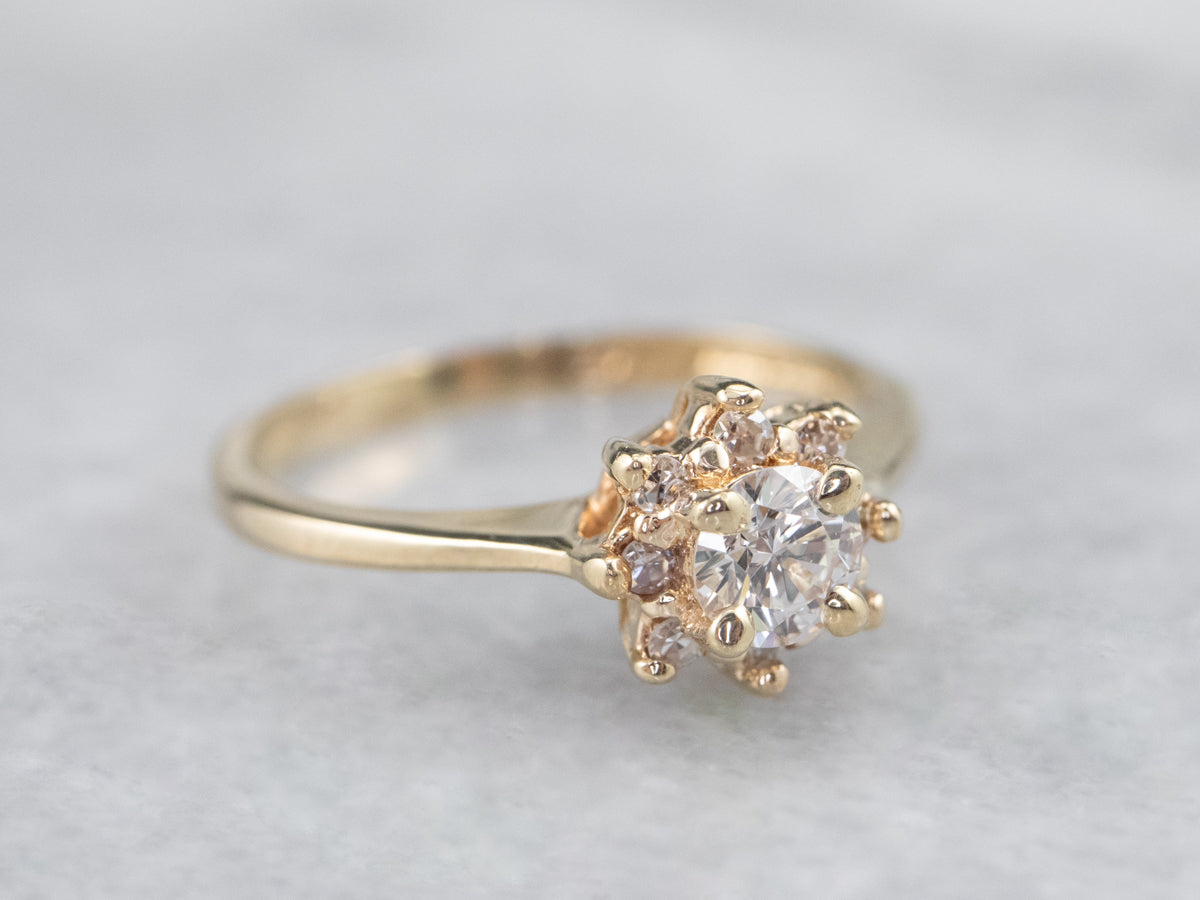 Sweet Vintage Diamond Halo Engagement Ring