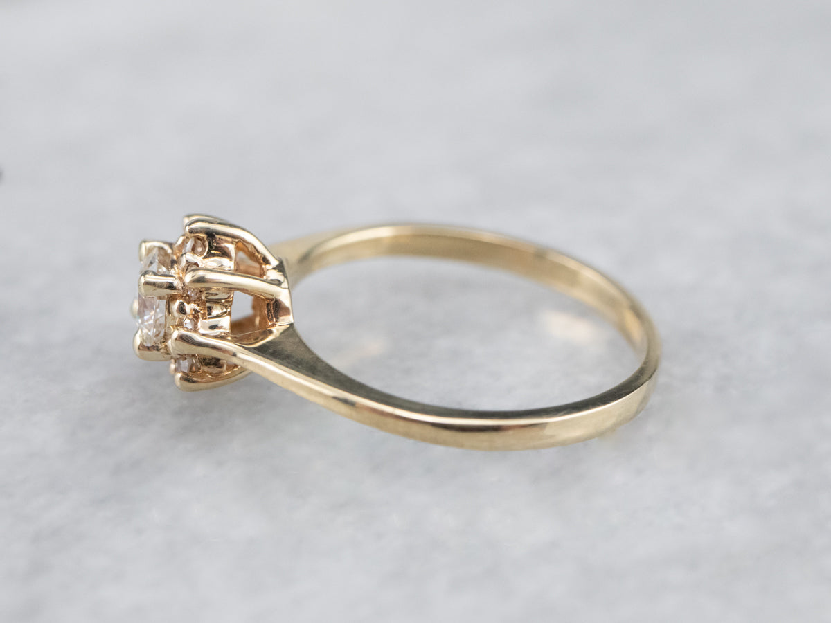 Sweet Vintage Diamond Halo Engagement Ring