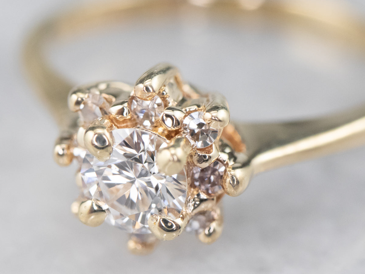 Sweet Vintage Diamond Halo Engagement Ring