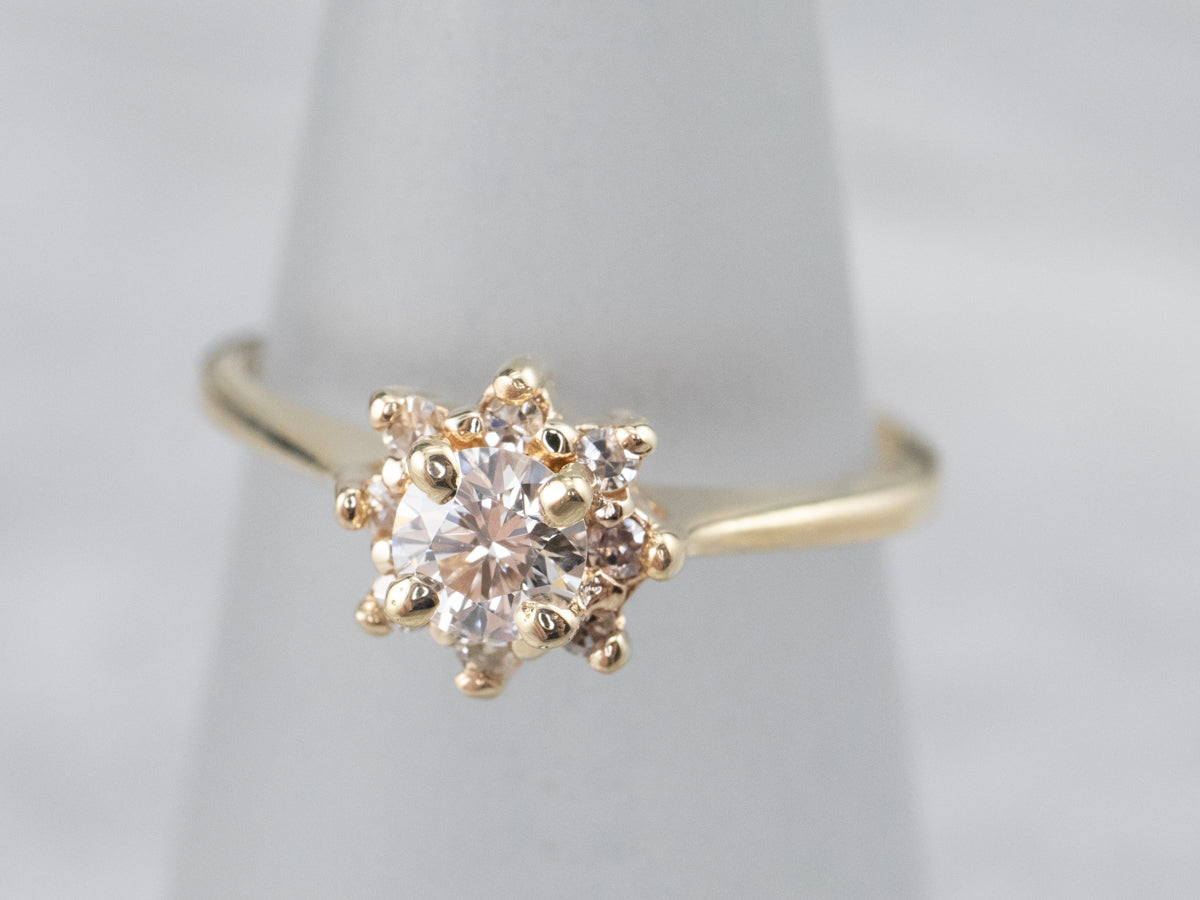 Sweet Vintage Diamond Halo Engagement Ring