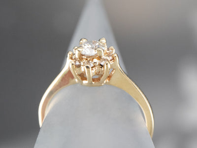 Sweet Vintage Diamond Halo Engagement Ring