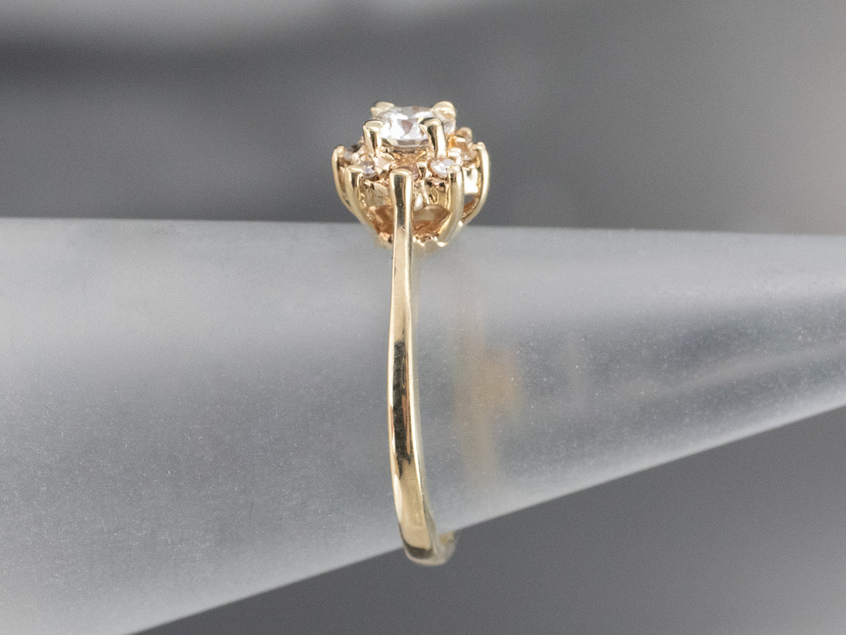 Sweet Vintage Diamond Halo Engagement Ring