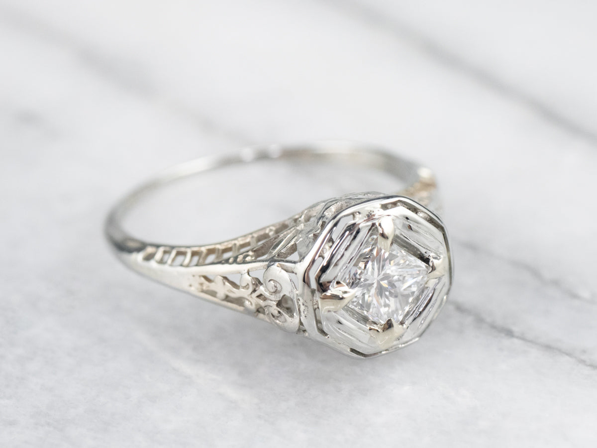 Art Deco Diamond & Emerald Ring | Sandler's Diamonds & Time | Columbia SC |  Mt. Pleasant