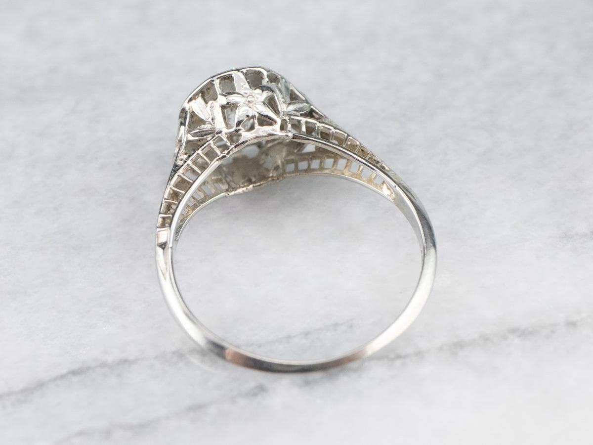 Art Deco Princess Cut Diamond Engagement Ring