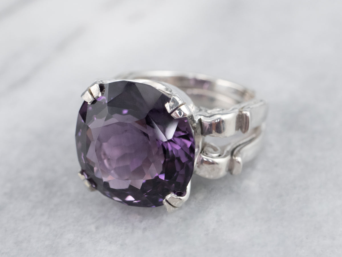 Anillo de amatista Kabana de plata de ley