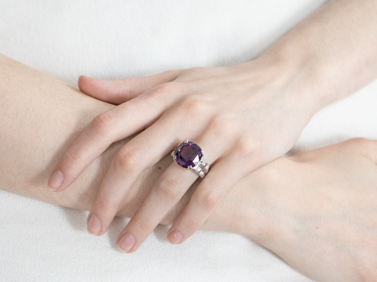 Sterling Silver Kabana Amethyst Ring