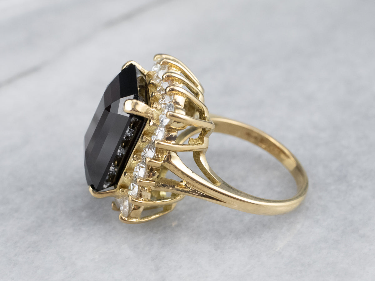 Garnet and Diamond Cocktail Ring