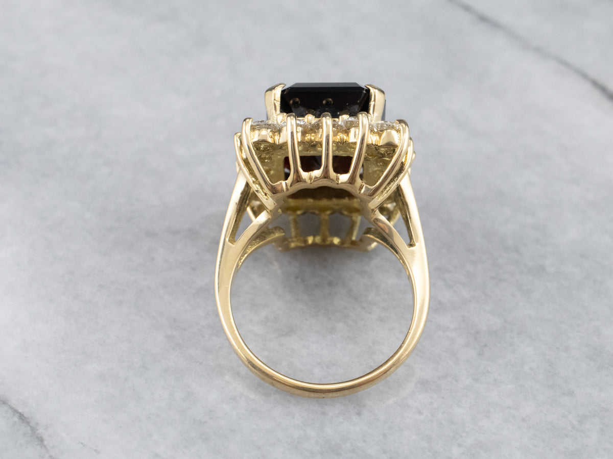 Garnet and Diamond Cocktail Ring