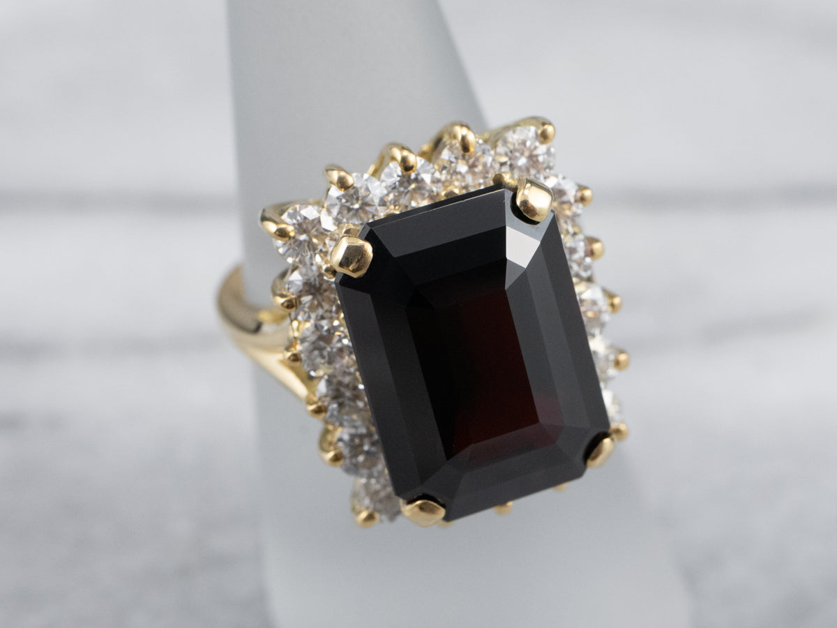 Garnet and Diamond Cocktail Ring