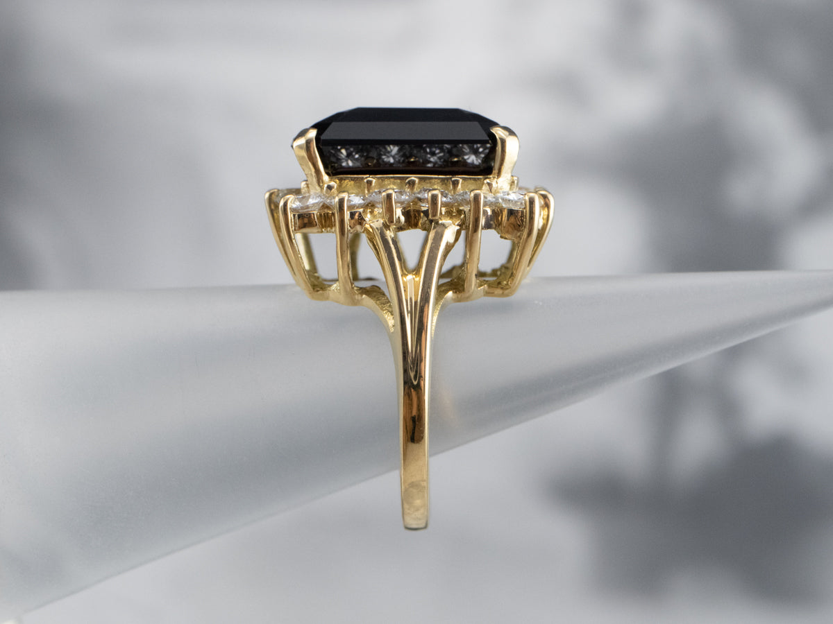 Garnet and Diamond Cocktail Ring